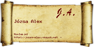Józsa Alex névjegykártya